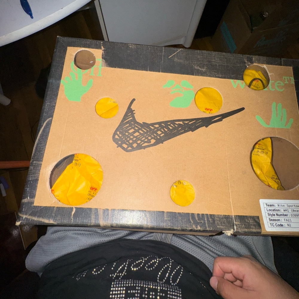 Nike Cardboard Box with Black and Yellow Design